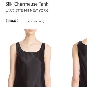 Lafayette silk charmeuse tank - black